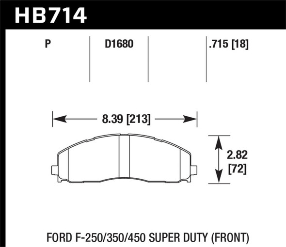 Hawk 15-17 Ford F-250/350 LTS Street Front Brake Pads HB714Y.715