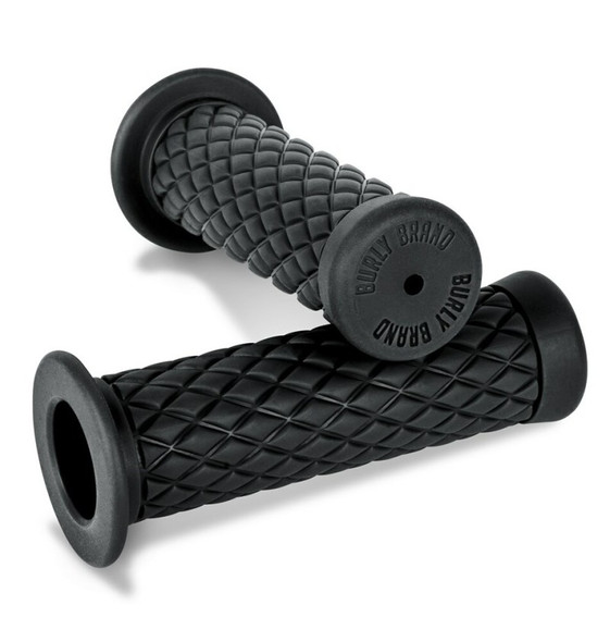 Burly Brand Rubber Diamondback Grips 7/8in - Black B16-1004