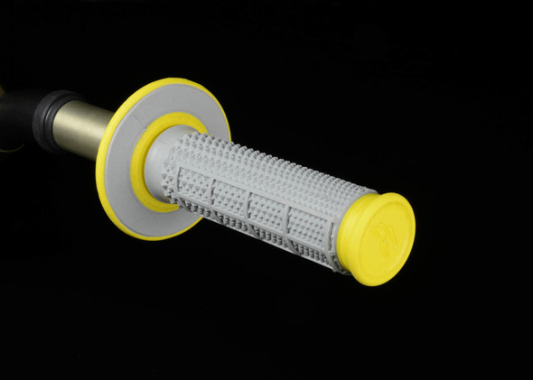 Renthal MX Dual Compound Grips Tapered 1/2 Waffle - Grey/ Yellow G194