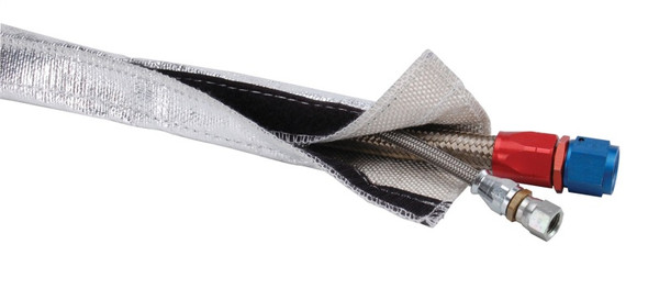 DEI Heat Shroud 3/4in I.D. x 3ft - Aluminized Sleeving - Hook and Loop Edge 10457