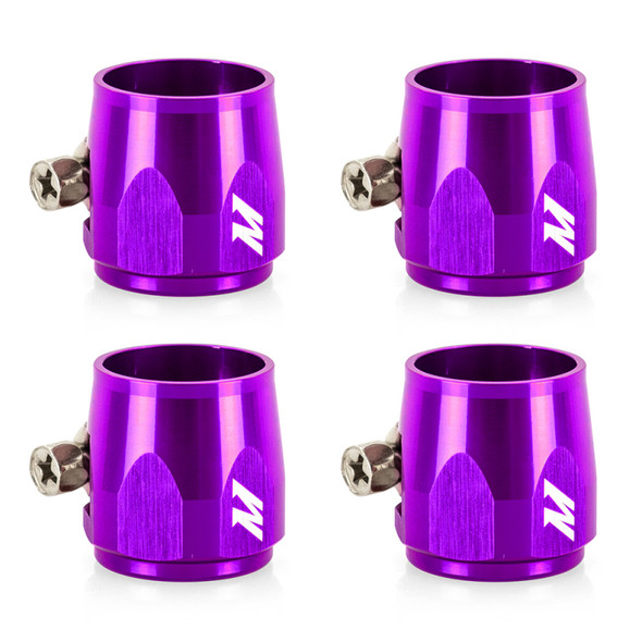 Mishimoto Aluminum -6AN Hex Finishers - Purple MMHXF-06-4-PR