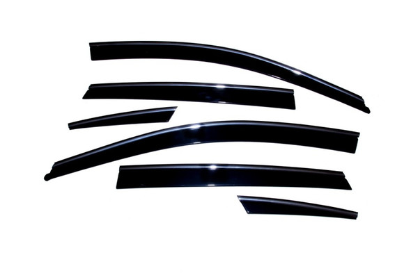 AVS 06-10 Infiniti M45 Ventvisor Low Profile Deflectors 6pc - Smoke w/Chrome Trim 796001