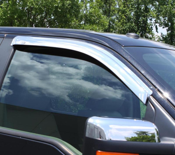 AVS 04-08 Ford F-150 Standard Cab (Excl. 04 Heritage) Front Window Ventvisor 2pc - Chrome 682805