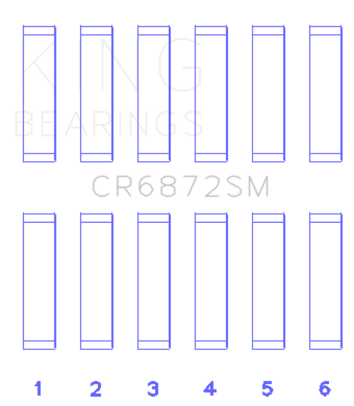 King Toyota 1GR-FE (Size +.25mm) Connecting Rod Bearing Set CR6872SM0.25