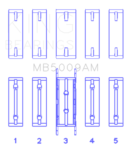 King Ford Fiesta 1.25i (ZETEC) Crankshaft Main Bearing Set MB5009AM