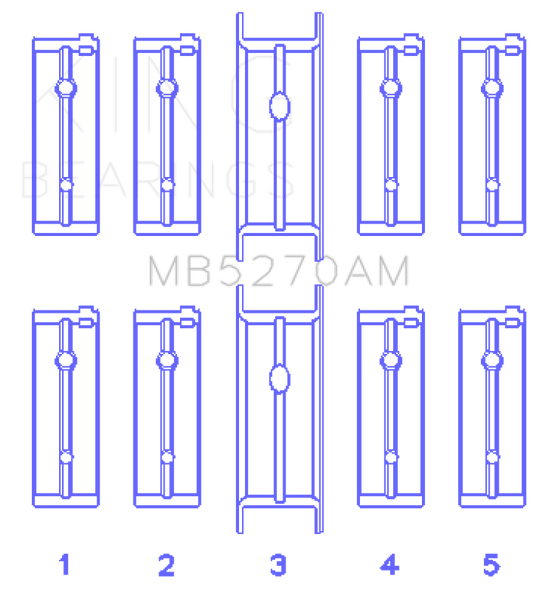 King Chrysler 148/148 Turbo DOHC 16V / Jeep 148 DOHC 16V (Size STD) Main Bearing Set MB5270AM