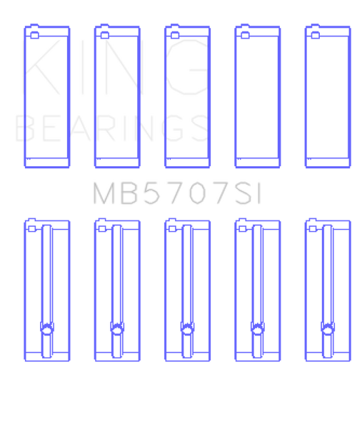 King Hyundai G4KE / G4KC (Size +5) Main Bearings (Set of 5) MB5707SI0.5
