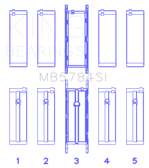 King BMW N20B20 (Size +0.50mm) Main Bearing Set MB5784SI0.5