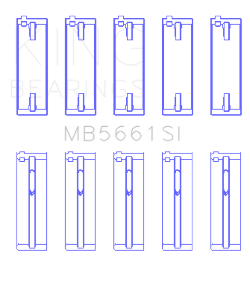King Volkswagen AMB/BYK/BBX (Size STD) Silicon Bi-Metal Aluminum Main Bearing Set MB5661SI
