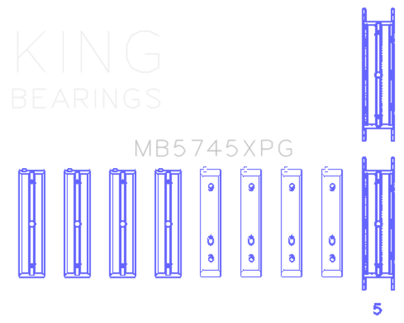King Subaru FA20 FB20 - (Size STD) Performance Tri-Metal Main Bearing Set MB5745XPG