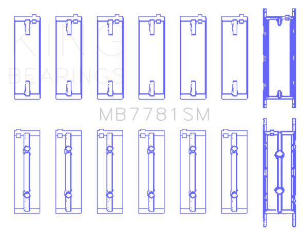 King BMW N57 D30 A/B/C / N57N / N57S (Size +0.25mm) Main Bearing Set MB7781SM0.25