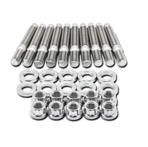 BLOX Racing SUS303 Stainless Steel Exhaust Manifold Stud Kit M8 x 1.25mm 45mm in Length - 9-piece BXFL-00307-9