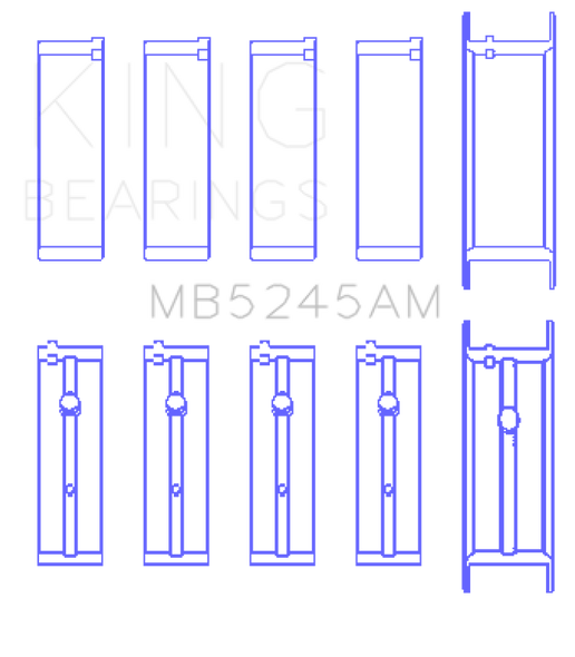 King 91-04 Nissan 146CI/2.4L KA24DE L4 / 89-97 146CI/2.4L KA24E L4  (Size +0.25) Main Bearing Set MB5245AM0.25
