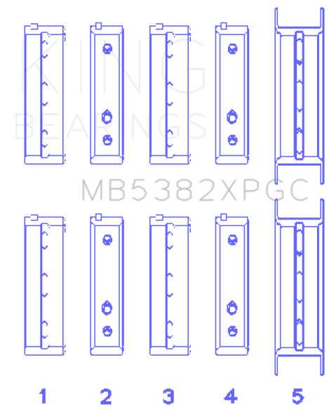 King Subaru EJ20 / EJ22/ EJ25 (Including Turbo) Coated Crankshaft Main Bearing Set MB5382XPGC