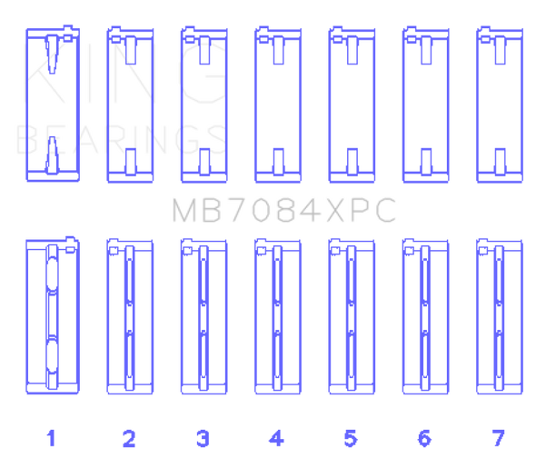 King Toyota 2JZGE/2JZGTE 24V 3.0L (Size .026) pMaxKote Performance Main Bearing Set MB7084XPC.026