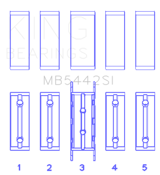 King Ford/Mazda Duratec 2.0/2.3 DOHC (Size STD) Silicon Bi-Metal Aluminum Main Bearing Set MB5442SI
