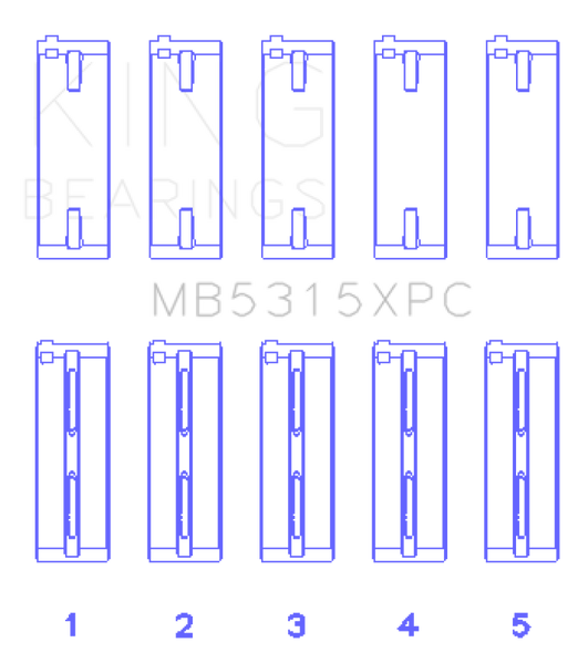 King 1992+ Mitsubishi 4G63/4G64 EVO I-IV (Size 0.25) Coated Performance Main Bearing Set MB5315XPC0.25