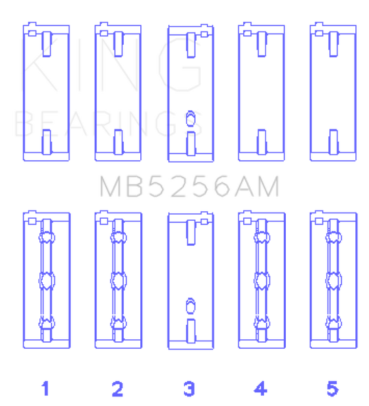 King Hyundai 2.0L G4GC (Size STD) Main Bearing Set MB5256AM