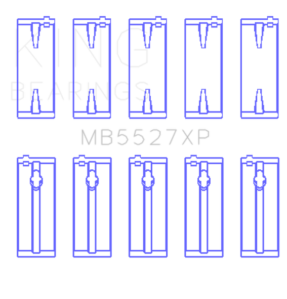 King Toyota 4AGE/4AGZE 16V 1.6L (Size .026) Performance Main Bearing Set MB5527XP.026