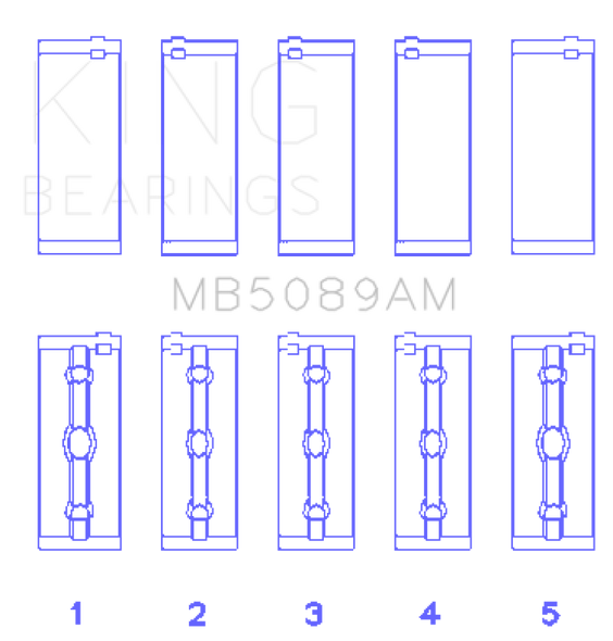 King Toyota 1RZ (Size STD) Crankshaft Main Bearing Set MB5089AM