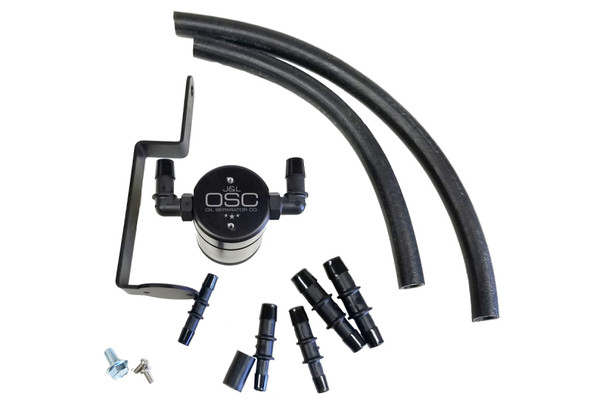 J&L 99-04 Ford Mustang GT Passenger Side Oil Separator 3.0 - Black Anodized 3019P-B