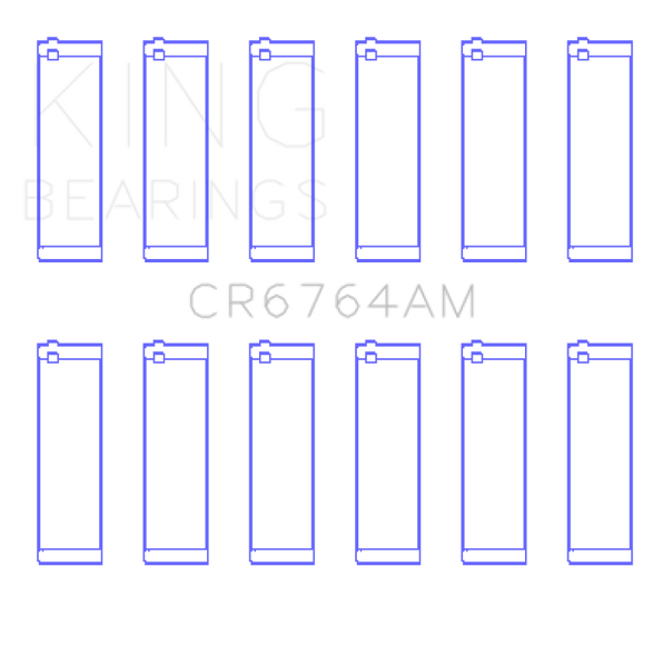 King VW AES/AUE/ABV (Size STD) Connecting Rod Bearing Set (Set of 6) CR6764AM