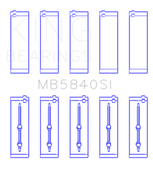 King Chrysler / Dodge Gen 3 Hemi 5.7L / 6.1L / 6.4L Crankshaft Main Bearing Set (Set of 5) MB5840SI