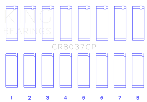 King 01-09 GM Duramax 6.6L A Rod (Size +.25mm) Connecting Rod Bearing Set CR8037CP0.75
