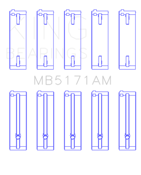 King Mazda FS-DE L4/FP L4/FS L4  DOHC 16 Valve  (Size STD) Main Bearing Set MB5171AM