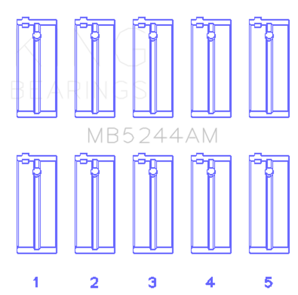 King Honda 91CI/1.5L D15A2/D15A3/D15B1/D15B2/D15B7/D15B8/D15Z1 (Size STD) Main Bearing Set MB5244AM