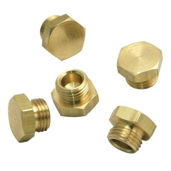 S&S Cycle Bowl Plug Threaded Brass - 5 Pack 70434