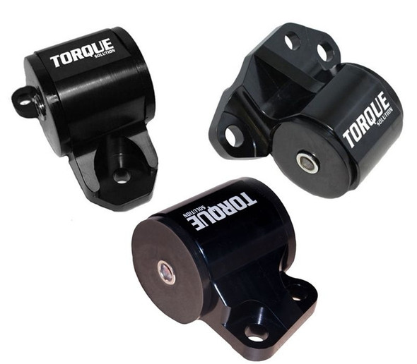 Torque Solution 3pc Billet Engine Mount Kit (2bolt): 92-95 Honda Civic/94-01 Integra/93-97 Del Sol TS-HA-123