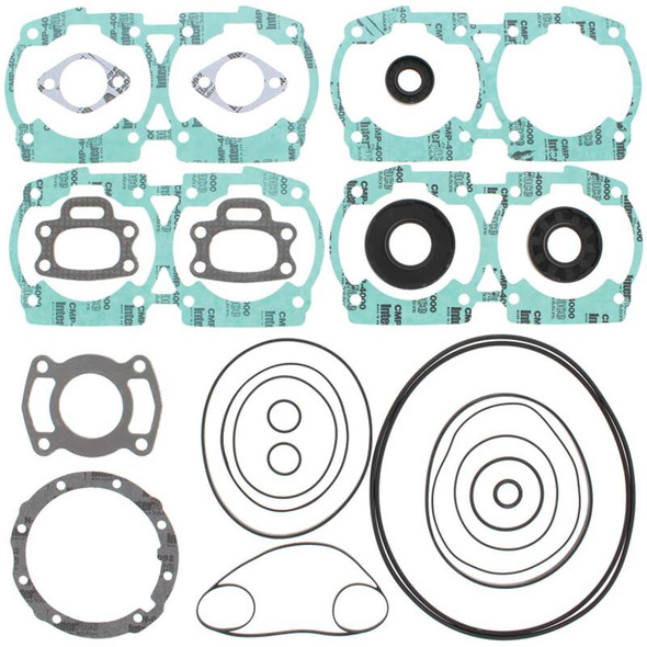 Vertex Pistons 1998/00-01 Challenger Jet Boat Twin Eng 720cc Complete Gasket Kit w/ Seals 611204
