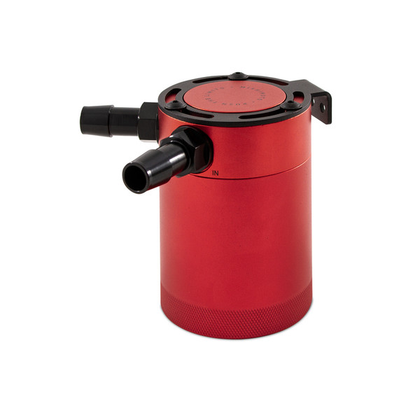Mishimoto Compact Baffled Oil Catch Can - 2-Port - Red MMBCC-CBTWO-RD