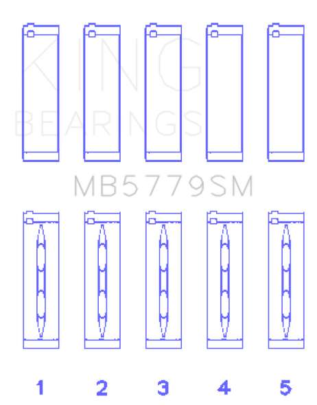 King Audi CDAA / CDHA / CDHB / CDAB (Size STD) Main Bearing Set (Set of 5) MB5779SM