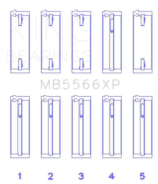 King Audi A4 1.8L AEB (Size +.25 Oversized) Performance Main Bearing Set MB5566XP0.25