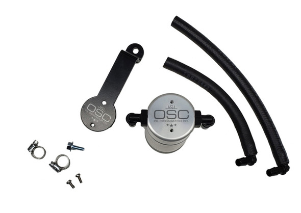 J&L 16-23 Toyota Tacoma 3.5L Driver Side Oil Separator 3.0 - Clear Anodized 3104D-C