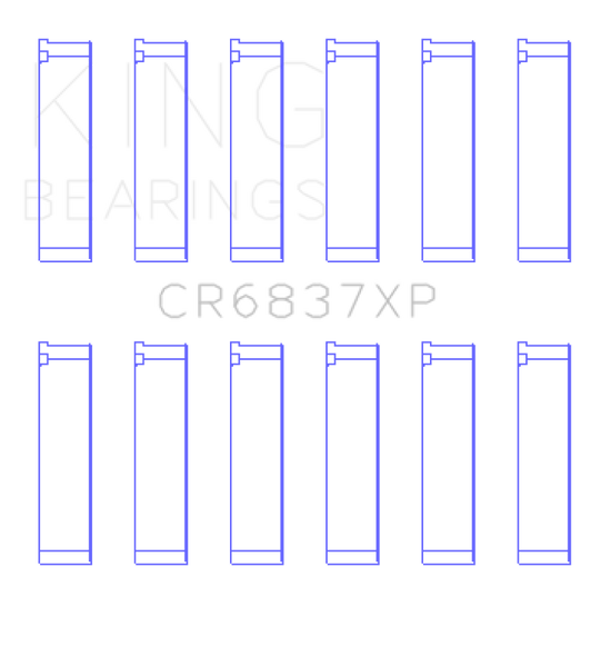 King Honda J30 / J35 Connecting Rod Bearing Set (Set of 6) CR6837XP
