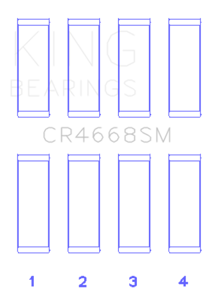 King Chrysler/Mitsubishi/Hyundai/Kia World Engine (Size Standard) Connecting Rod Bearing Set CR4668SM