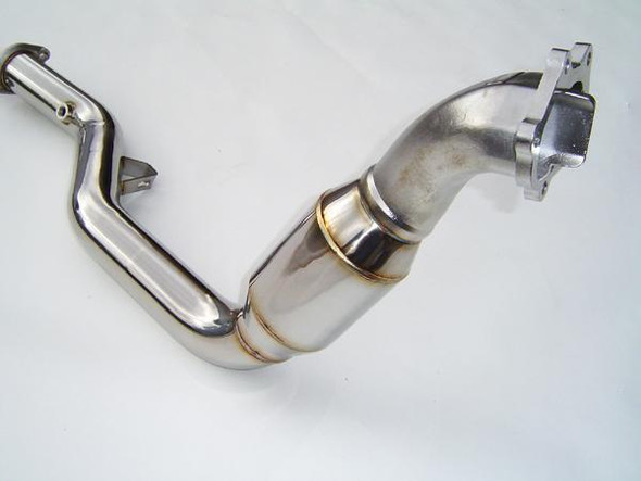 Invidia 05+ AT LGT Polished Divorced Waste Gate Downpipe with High Flow Cat HS05SLADPC