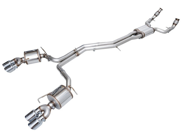 AWE Tuning 19-23 Audi C8 S6/S7 2.9T V6 AWD Touring Edition Exhaust - Chrome Silver Tips 3015-42103