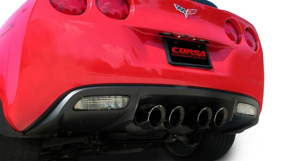 Corsa 2006-2013 Chevrolet Corvette C6 Z06 7.0L V8 Black Sport Axle-Back Exhaust 14164BLK