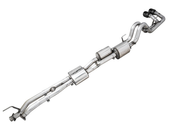AWE 16-22 Toyota Tacoma 0FG Catback Exhaust w/ BashGuard - Dual Diamond Black Tips 3015-33826