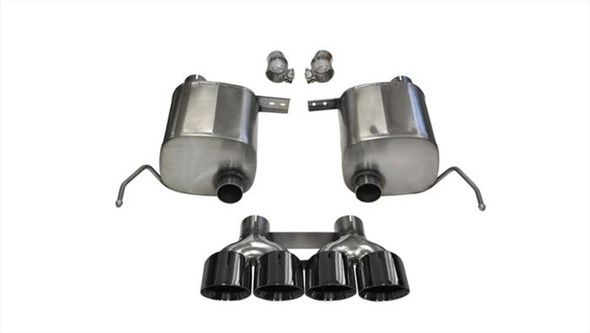 Corsa 2014-2019 Corvette C7 Coupe 6.2L V8 AT/MT 2.75in Valve-Back Dual Rear Exit Black Sport Exhaust 14764BLK