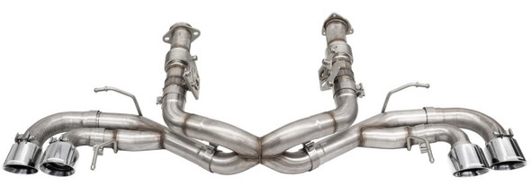 Corsa 20-24 Corvette C8 3in Xtreme Cat-Back Exhaust 4.5in Pol Quad Tips - Integrates stock AFM Valve 21102