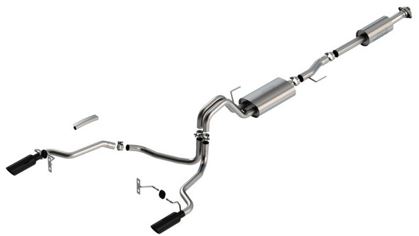 Borla F-150 2021 5.0L 4dr CC SB EC STB Lariat/KR/Pltm/LTD 3/2.25 SRE Cat-Back Touring Black CHR Tips 140865BC