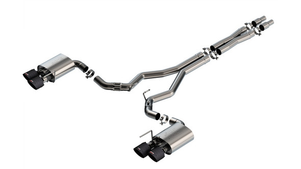 Borla 2024 Ford Mustang Dark Horse 5.0L V8 w/Active Exhaust ATAK Cat-Back Exhaust System - CF Tips 140965CFBA