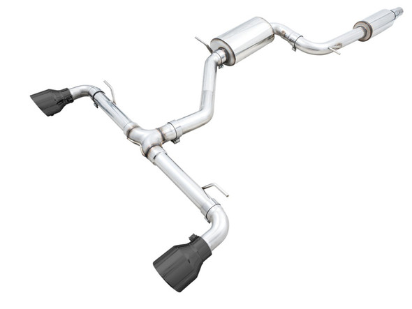 AWE 2022 VW GTI MK8 Touring Edition Exhaust - Diamond Black Tips 3015-33658