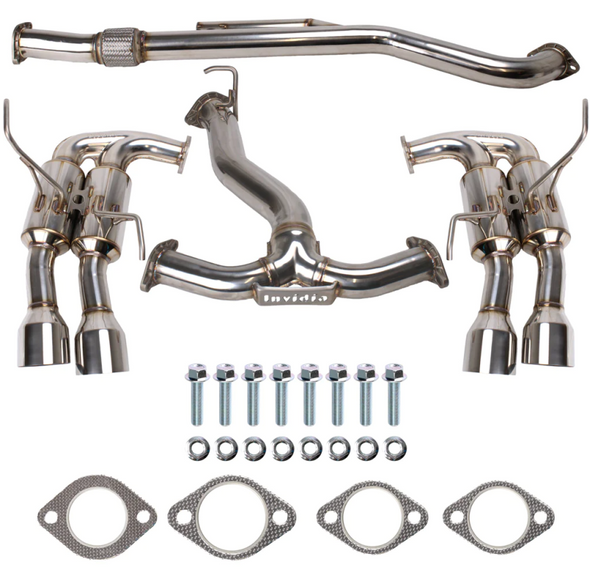 Invidia 2022+ Subaru WRX Gemini Single Layer Quad Stainless Steel Tip Cat-Back Exhaust HS22WRXGM4SS