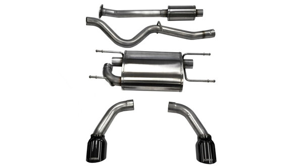 Corsa 2012-2020 Scion FRS / Subaru BRZ Black Tip Sport Cat-Back Exhaust 14864BLK